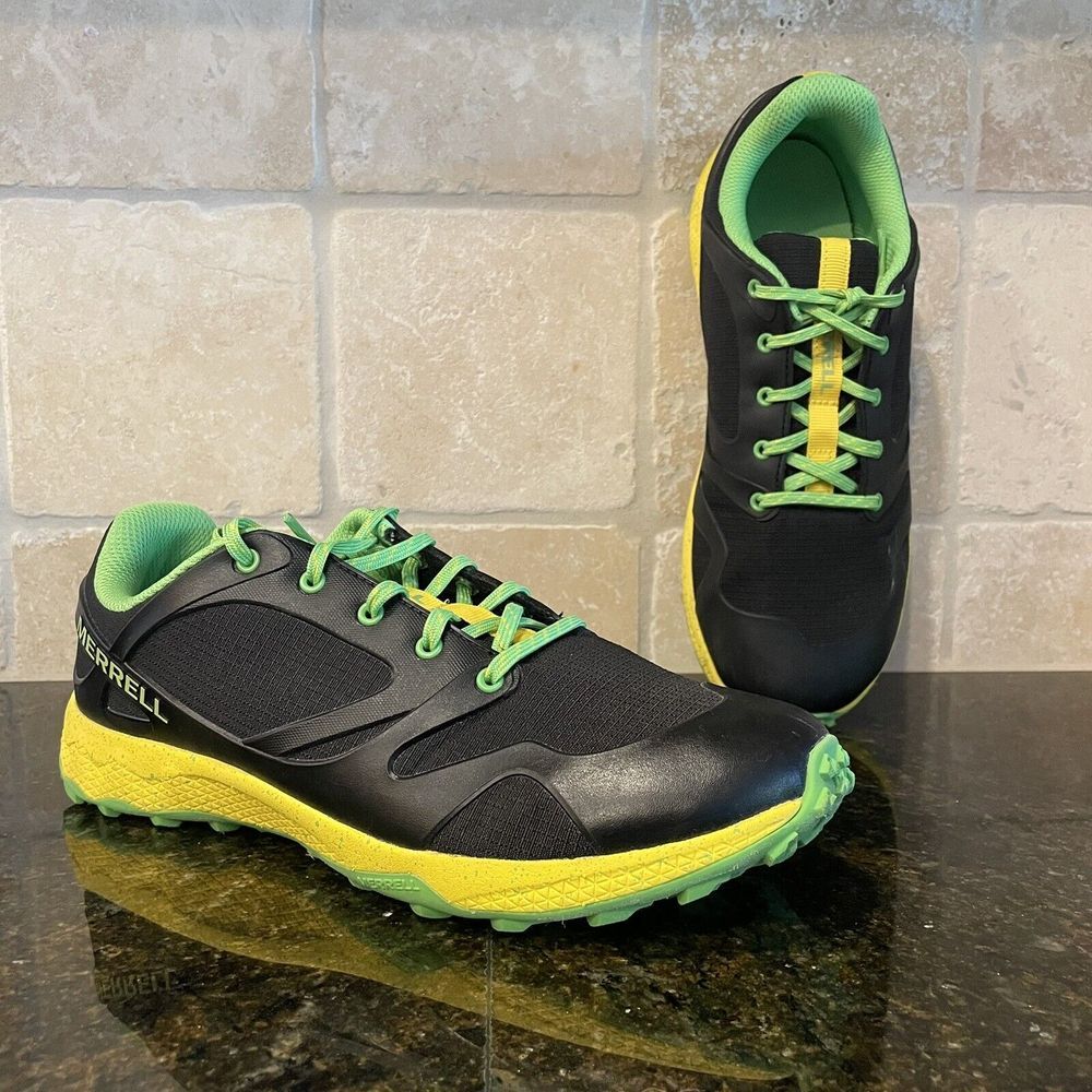 Merrell Big Kid's Altalight Low Shoe Size 7‎ Black / Lemon EUC